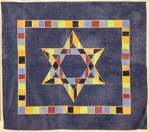 Stained Glass Star of David with Stained Glass Border