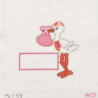 Stork Baby Announcement - Pink