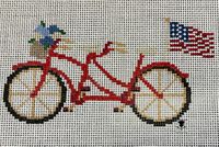 Tandem Bike with American Flag