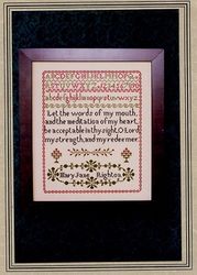 The Mary Jane Righton Sampler, c. 1850's