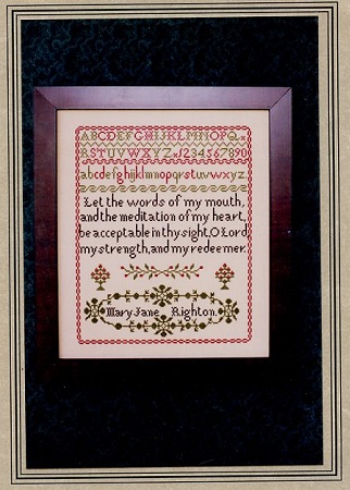 The Mary Jane Righton Sampler, c. 1850's