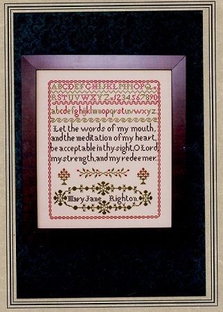 The Mary Jane Righton Sampler, c. 1850's
