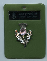 Thistle Brooch with Pink Stone