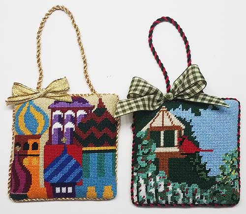 Two Square Ornaments