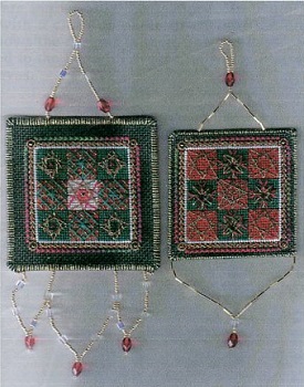 Two Vineyard Holiday Quilt Patch Ornaments