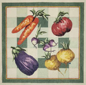 Vegetables on Green Checks
