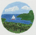Vineyard with Sailboat