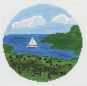 Vineyard with Sailboat