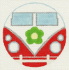 Vintage Red Bus Round