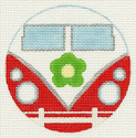 Vintage Red Bus Round