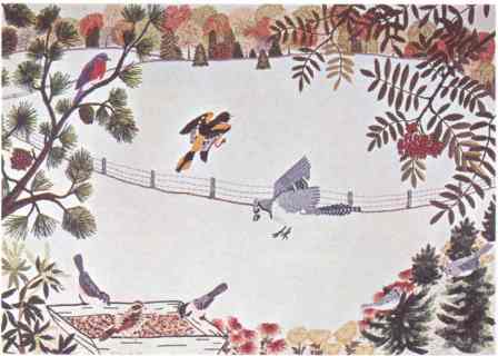 Window Bird Feeder Scene