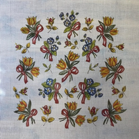 Yellow and Blue Flowers with Red Bows