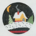 Yellow House Snow Scene