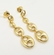 Earrings:  Puffed Mariner Link Earrings 14K Yellow Gold 1 7/16 inches long