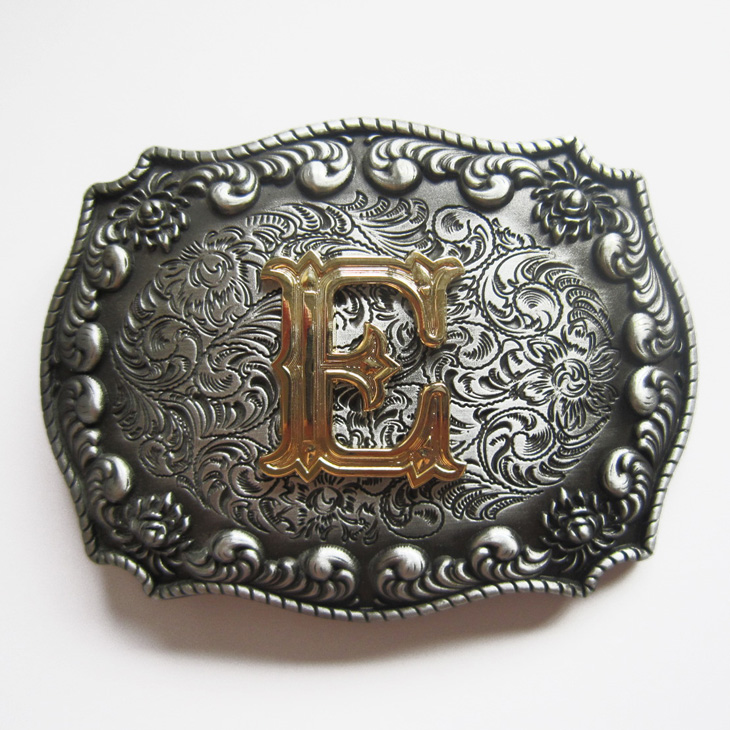 Jeansfriend Original Western Cowboy Initial Letter E Belt Buckle