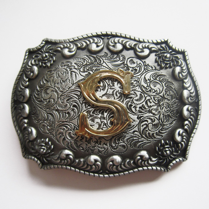Jeansfriend Original Western Cowboy Initial Letter S Belt Buckle