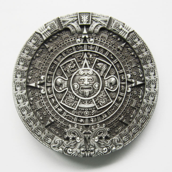 JEAN S FRIEND New Classic Round Vintage Aztec Calendar Belt Buckle