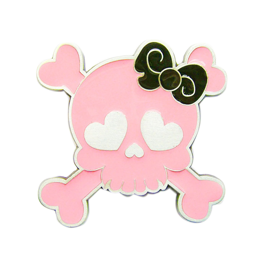 New Vintage Pink Enamel Punk Rock Emo Tattoo Skull Girl Wedding Belt