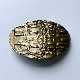 Solid Brass Rock Stone Texture Belt Buckle BUCKLE-BS022