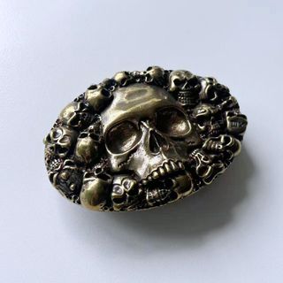 Solid Brass Skull Belt Buckle BUCKLE-BS023