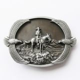 New Vintage Bronze Plated Horse Head Saddle Western Oval Belt Buckle Gurtelschnalle Boucle de