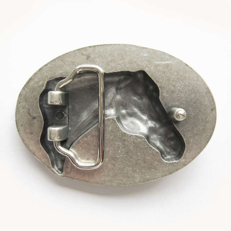 Vintage Silver Plated Horse Head Western Cowboy Belt Buckle