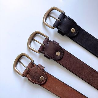Western Southwest Laser Engrave Dark Coffee Genuine Leather Belt With Solid Brass Pin Buckle BELT1-027BW