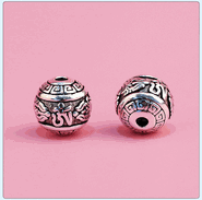 925 Silver Tibetan OM Beads