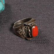 Nepal 925 Silver Ring - Coral Nepal 925 Silver Ring - Coral