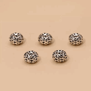 Tibetan 925 Silver Flower Beads -3pcs