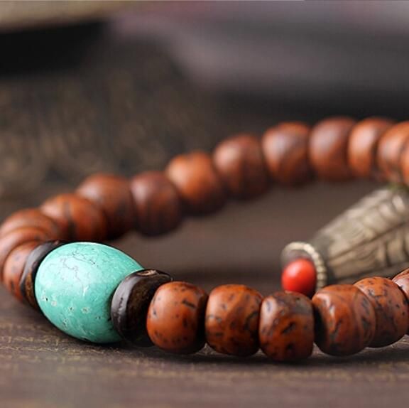 Tibetan Buddhist Turquoise Mala Prayer Beads