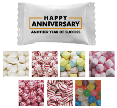 Happy Anniversary Wrapper Mints & Candies - Case of 1000