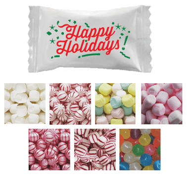 Happy Holidays Wrapper Mints & Candies - Case of 1000