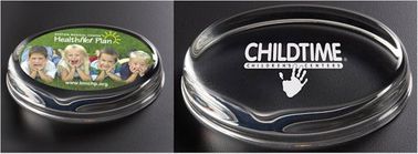Oval Crystal Paperweight - Full Color or Etched Logo