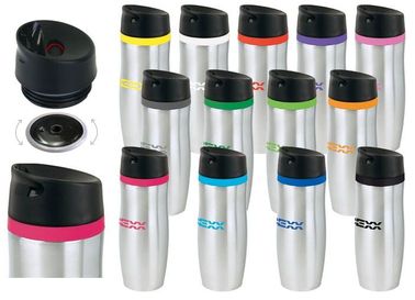 Silver Stainless Double-Wall Logo Travel Mug (14 oz)