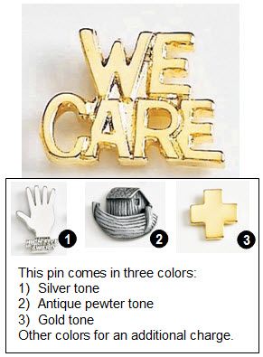 5/8" We Care Metal Lapel Pin