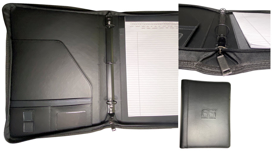 Portfolio Organizer Samsonite Zip-Around Vinyl Padfolio Black