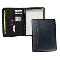 Zippered Custom Padfolio with Exterior Pocket - 10.38"w x 13.5"h Zippered Custom Padfolio with Exterior Pocket - 10.38"w x 13.5"h