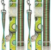 Aqua & Brown Polka Dot Ribbon Collection Harnesses
