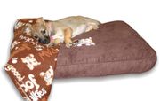 Brown Dog Bed & Blankie Set