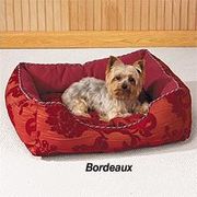  French Damask Bordeaux Bolster Bed Large