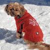 Frostys Snowflake Sweater for Dogs in Brick Red  Medium