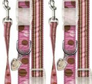 Pink & Brown Polka Dot Ribbon Collection Harnesses