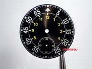 6498 SUPER LUME B-Uhr Pilot Black Sunray Watch Dial for ETA Unitas 6498 Seagull ST36