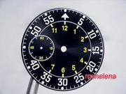 SUPER LUME B-Uhr Pilot Black Sunray Watch Dial for ETA Unitas 6497