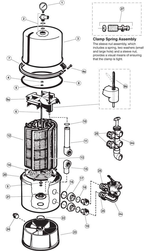 Hayward Micro-Clear SS Tank Vertical Grid D.E. Filter