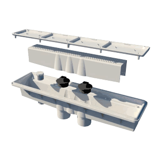 AVSC Dual Pebble Top Channel Drain Light Gray - Pentair In