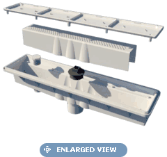Pentair A&A AVSC Single Suction Channel Drain w/ White Pebble Top 571444