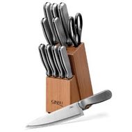Ginsu 11-Piece Stainless Steel Knife and Bamboo Knife Set with Block - click to enlarge