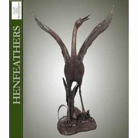 Bronze Prancing Heron Fountainhead Sculpture